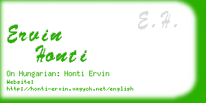 ervin honti business card